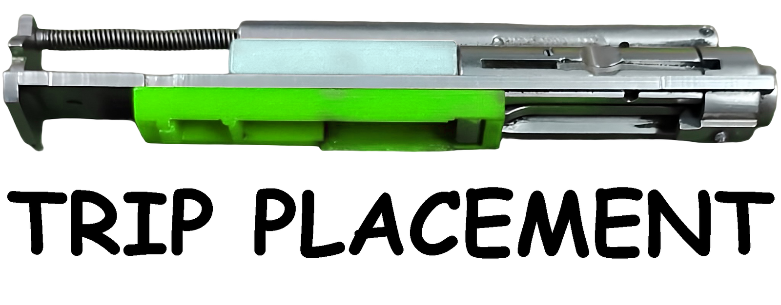 AR-22 trip sled installed on .22LR bolt showing correct orientation and placement