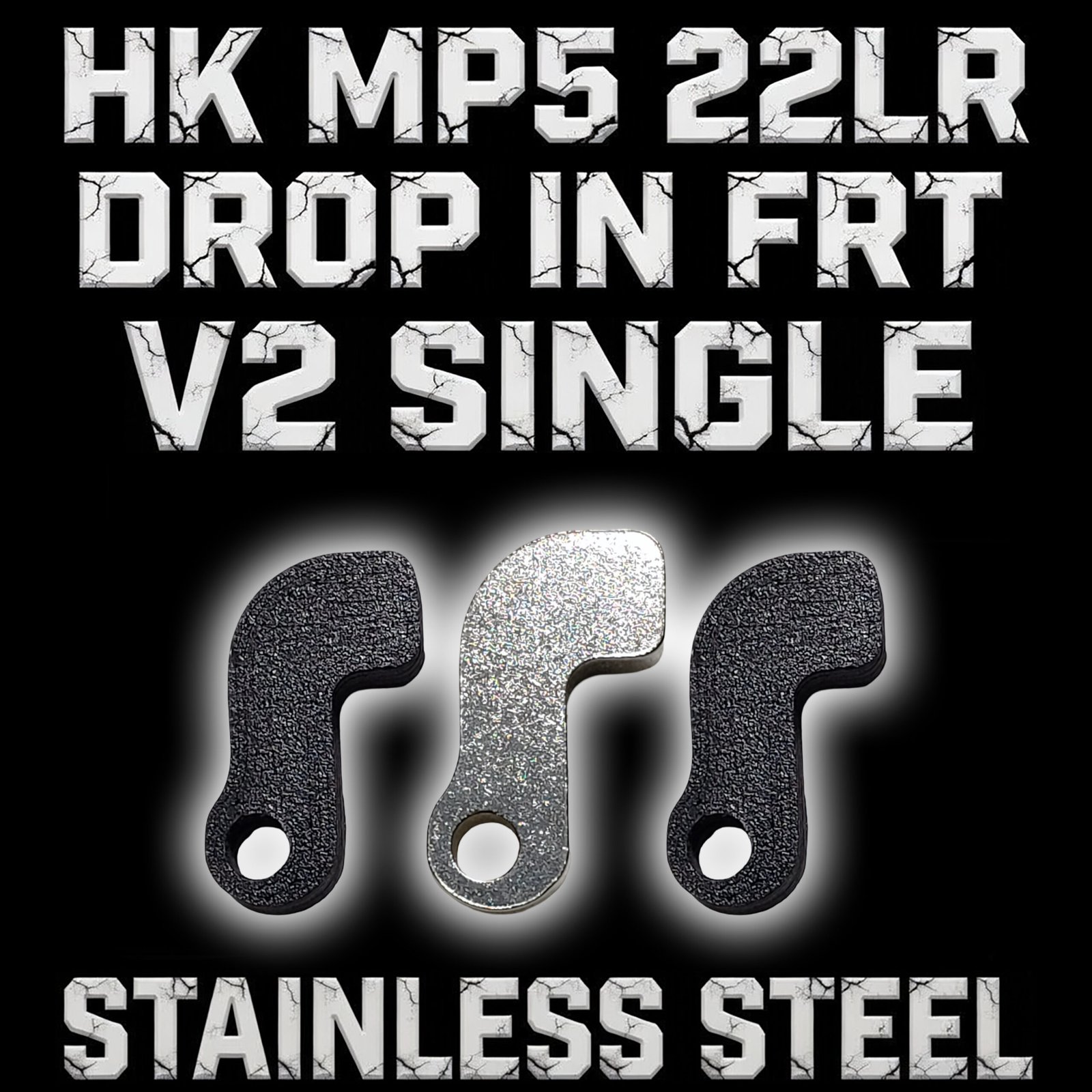 HK MP5 22LR Steel FRT with 2x PET-CF practice triggers - 316 stainless steel forced reset trigger combo