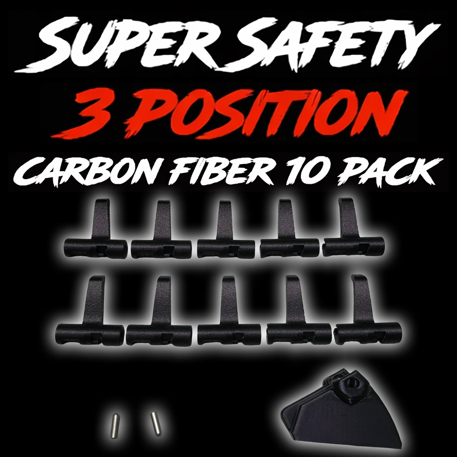3 position super safety frt 10 pack with cams levers detents and trigger jig for ar-15 platforms