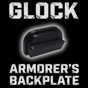 Glock Armorer's Backplate Gen 1-5 half slide cover plate tool for visual inspection of trigger bar and firing pin lug
